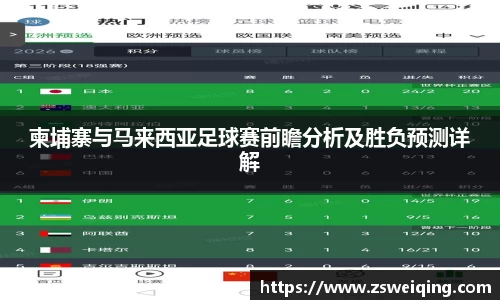 柬埔寨与马来西亚足球赛前瞻分析及胜负预测详解